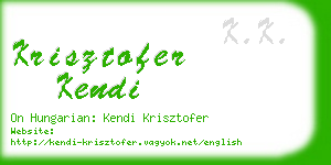 krisztofer kendi business card